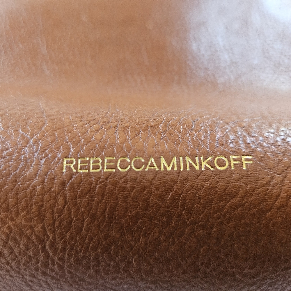 Rebecca Minkoff Regan Satchel Brown Leather Large Tote Bag Expandable Spacious - Picture 5 of 15